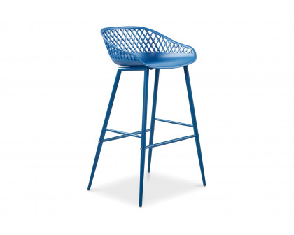 Moe's Piazza Outdoor Bar Stool Set of 2 - Blue