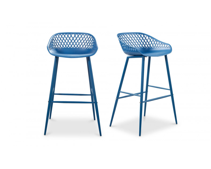 Moe's Piazza Contemporary Outdoor Barstool Set of 2 - Blue