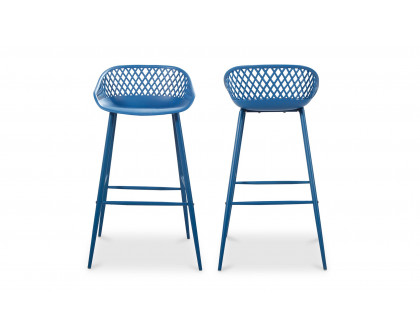 Moe's Piazza Contemporary Outdoor Barstool Set of 2 - Blue