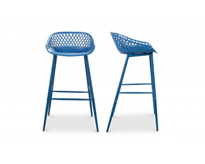 Moe's Piazza Contemporary Outdoor Barstool Set of 2 - Blue