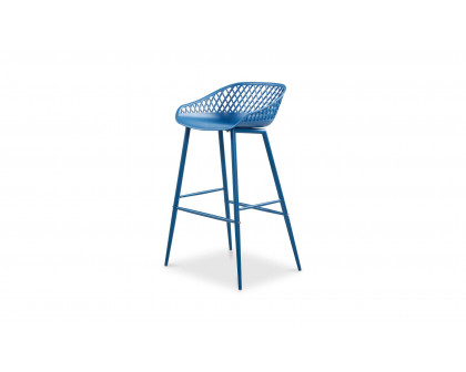 Moe's Piazza Contemporary Outdoor Barstool Set of 2 - Blue