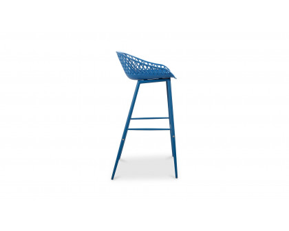 Moe's Piazza Contemporary Outdoor Barstool Set of 2 - Blue