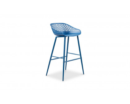 Moe's Piazza Contemporary Outdoor Barstool Set of 2 - Blue