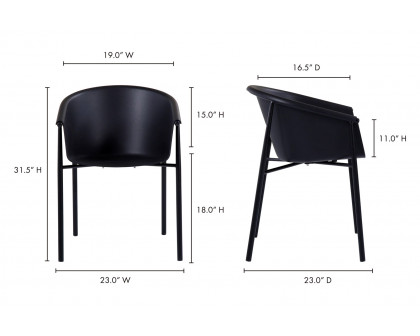 Moe's - Shindig Outdoor Dining Chair Set of 2 in Black