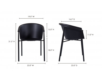 Moe's - Shindig Contemporary Dining Chair Set of 2 in Black