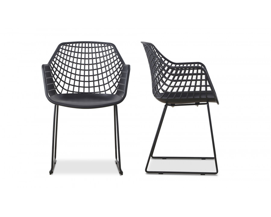 Moe's Honolulu Contemporary Chair Set of 2 - Black