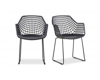 Moe's Honolulu Contemporary Chair Set of 2 - Black