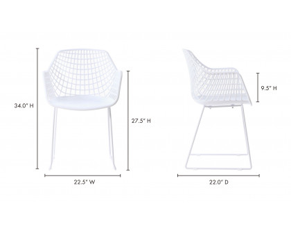 Moe's Honolulu Contemporary Chair Set of 2 - White