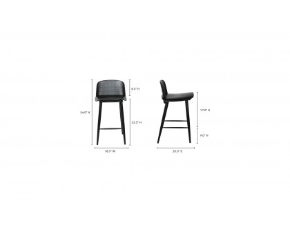 Moe's Looey Contemporary Counter Stool Set of 2 - Black