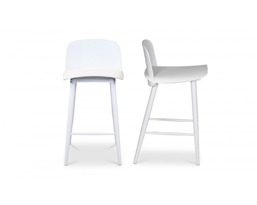 Moe's Looey Contemporary Counter Stool Set of 2 - White