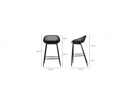 Moe's Piazza Contemporary Counter Stool Set of 2 - Black