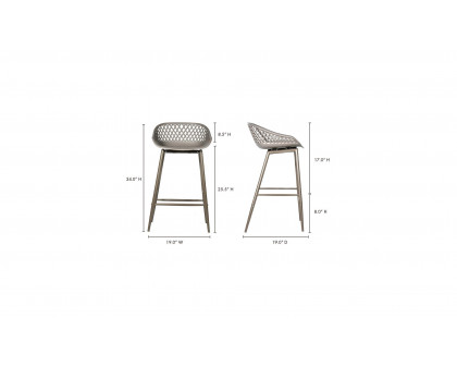 Moe's Piazza Contemporary Counter Stool Set of 2 - Gray