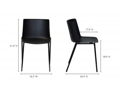 Moe's Silla Contemporary Dining Chair Set of 2 - Black