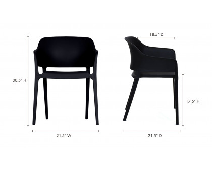 Moe's Faro Modern Dining Chair Set of 2 - Black