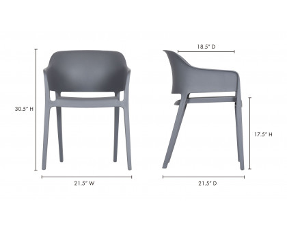 Moe's Faro Modern Dining Chair Set of 2 - Charcoal Gray