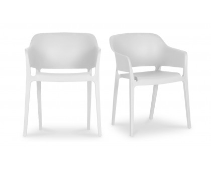 Moe's Faro Modern Dining Chair Set of 2 - White