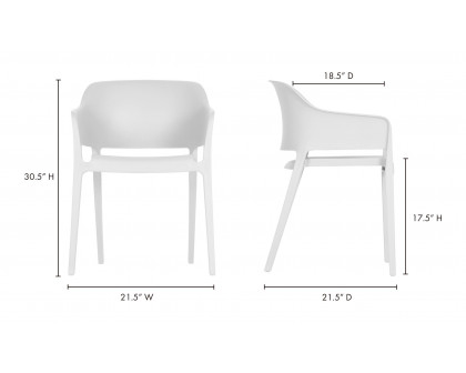 Moe's Faro Modern Dining Chair Set of 2 - White