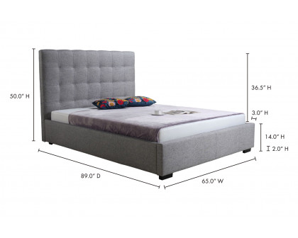 Moe's Belle Storage Bed - Gray, Queen