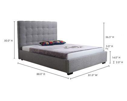 Moe's Belle Storage Bed - Gray, King