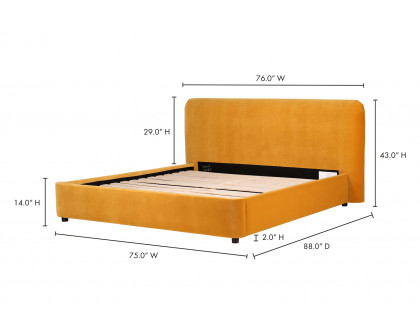 Moe's Samara Bed - Yellow, Queen