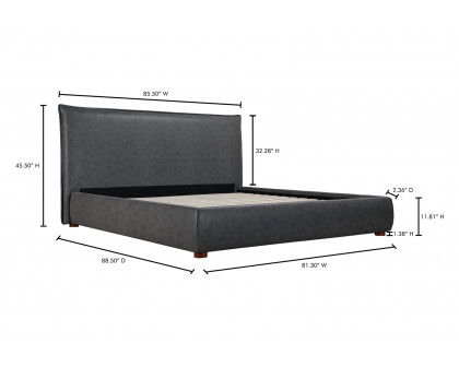 Moe's Luzon Bed - Slate, King