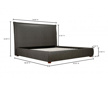 Moe's Luzon Bed Tall Headboard - Slate, Queen