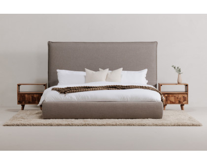 Moe's Luzon Bed Tall Headboard - Graystone, Queen