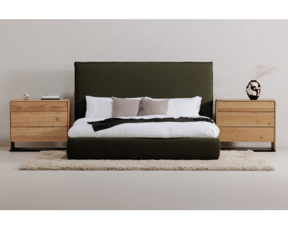 Moe's Luzon Bed Tall Headboard - Deep Forest, Queen