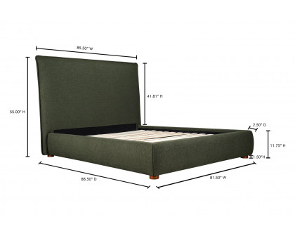 Moe's Luzon Bed Tall Headboard - Deep Forest, King