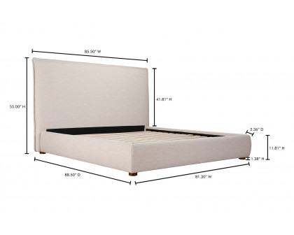 Moe's Luzon Bed Tall Headboard - Wheat, King