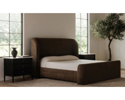 Moe's Sophia Contemporary King Size Bed - Brown