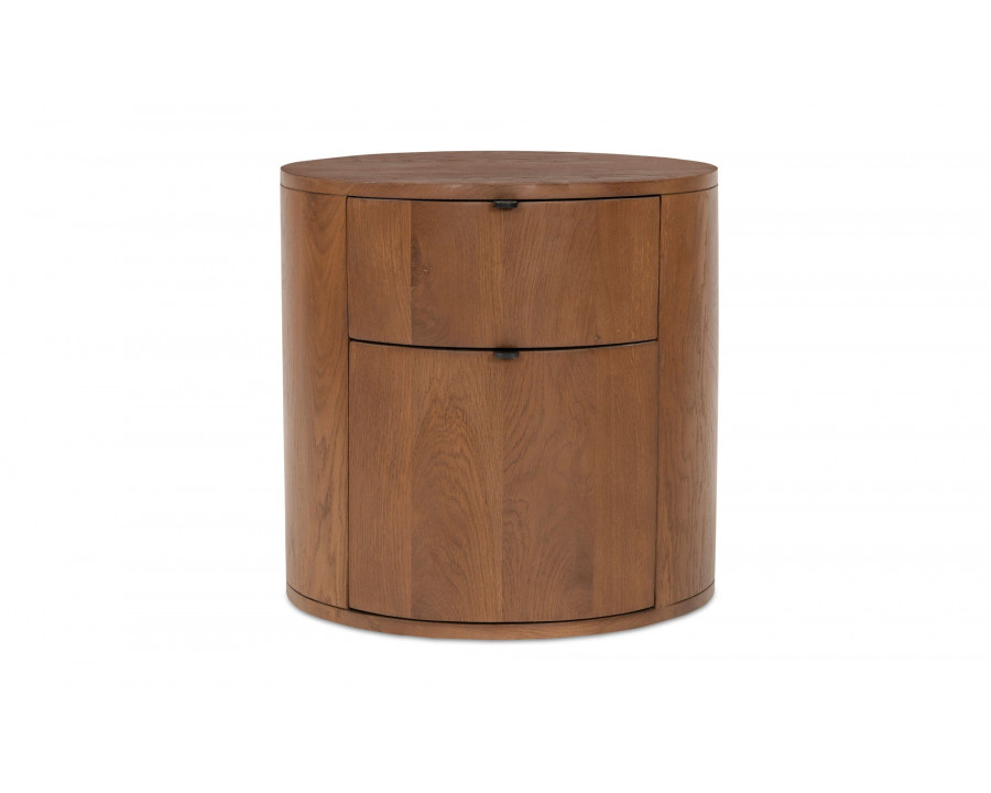 Moe's Theo Scandinavian 2-Drawer Nightstand - Brown