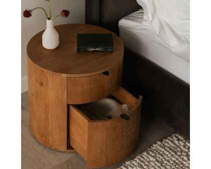 Moe's Theo Scandinavian 2-Drawer Nightstand - Natural