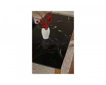 Moe's Angle Modern Marble Rectangular Dining Table - Black, Small