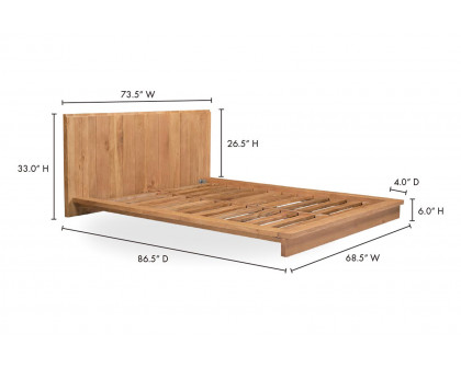 Moe's Plank Bed - Natural, Queen