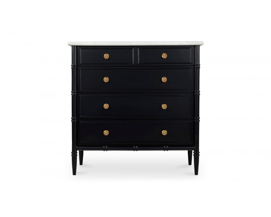 Moe's - Eleanor Rustic 5 Drawers Chest in Black