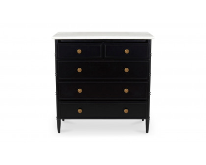 Moe's - Eleanor Rustic 5 Drawers Chest in Black