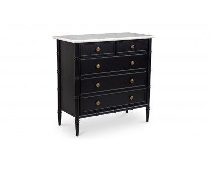 Moe's - Eleanor Rustic 5 Drawers Chest in Black