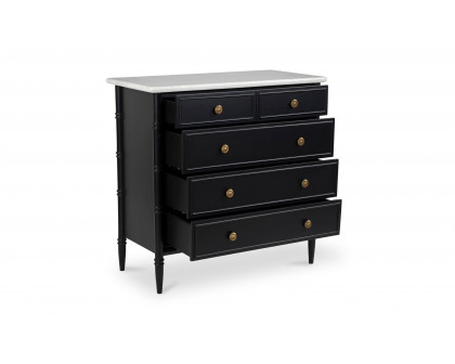 Moe's - Eleanor Rustic 5 Drawers Chest in Black