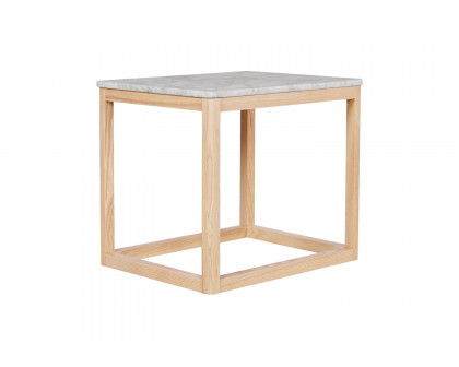 Moe's Ellis Modern Side Table - Natural, Marble/Wood