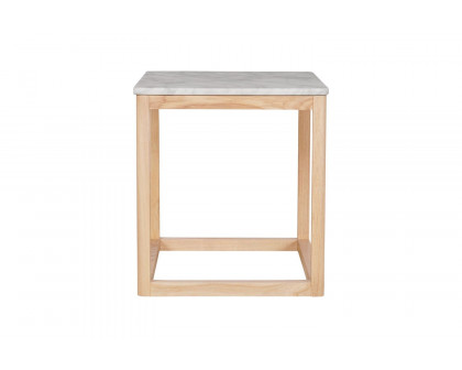 Moe's Ellis Modern Side Table - Natural, Marble/Wood