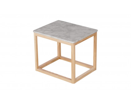 Moe's Ellis Modern Side Table - Natural, Marble/Wood