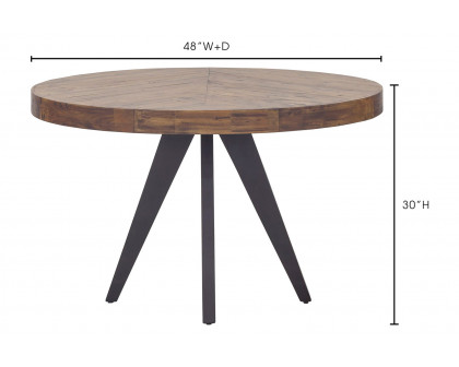 Moe's Parq Round Dining Table - Cappuccino, 48"