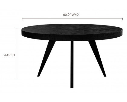 Moe's Parq Round Dining Table - Black, 60"