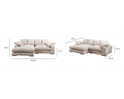 Moe's Plunge Sectional - Cappuccino