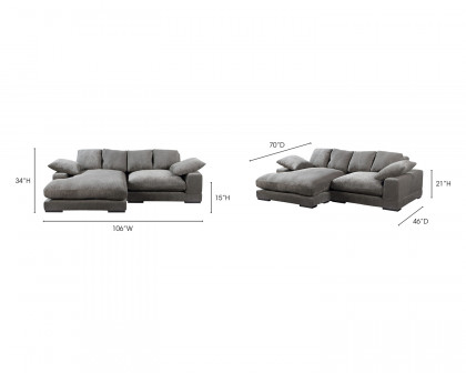 Moe's Plunge Sectional - Dark Gray