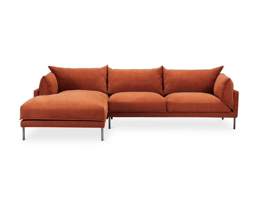 Moe's Jamara Scandinavian Left Facing Sectional - Burnt Auburn