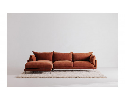 Moe's Jamara Scandinavian Left Facing Sectional - Burnt Auburn