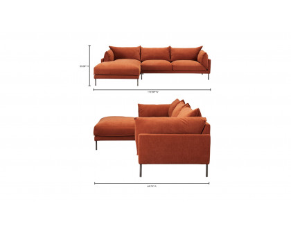 Moe's Jamara Scandinavian Left Facing Sectional - Burnt Auburn