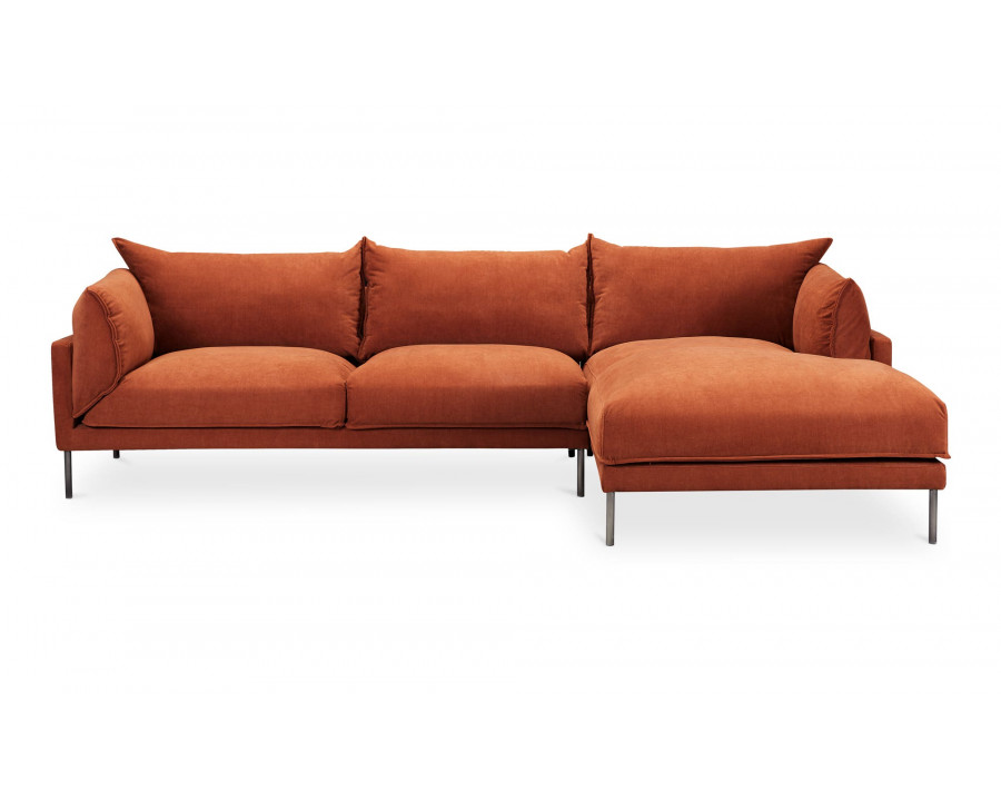 Moe's Jamara Scandinavian Right Facing Sectional - Burnt Auburn